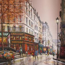 Схема вышивки «Холм Монмартр. Улица Равиньян»