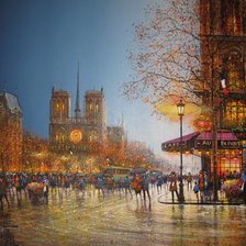 Схема вышивки «Нотр-Дам вечером»