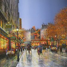 Схема вышивки «Площадь Пигаль и Мулен Руж»