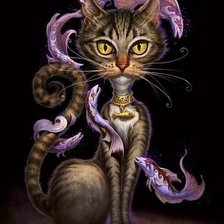 Схема вышивки «кошка»