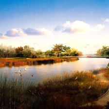 Схема вышивки «река»