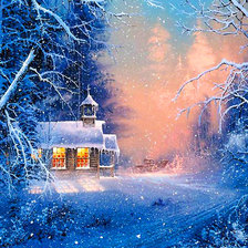 Схема вышивки «зимний пейзаж»