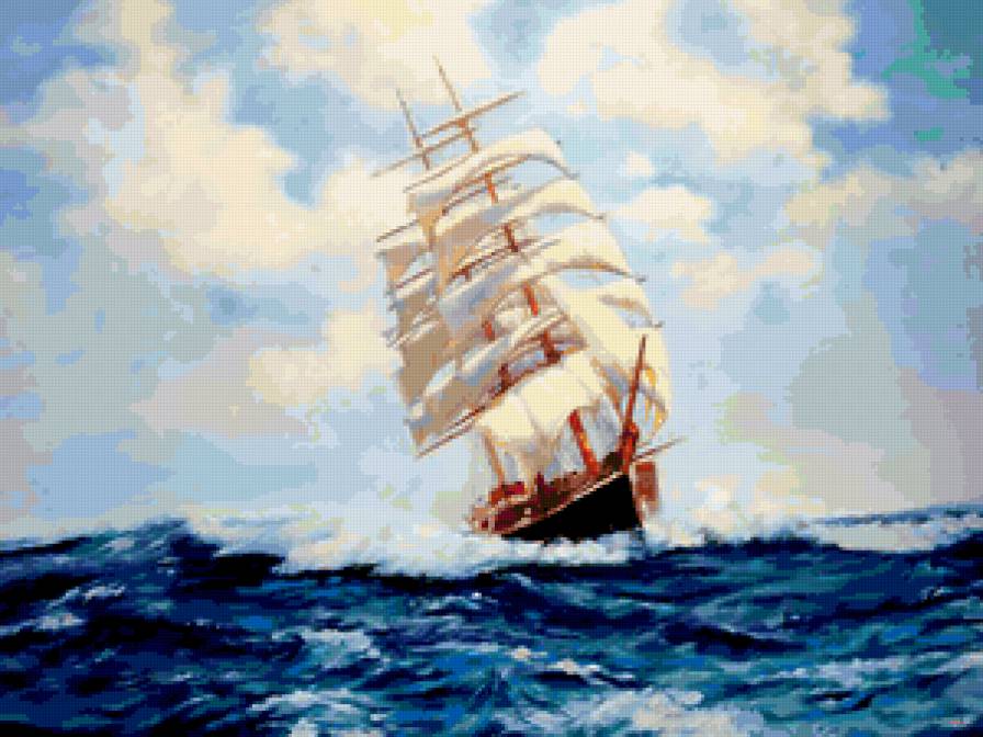 парусник - море, парусник - предпросмотр