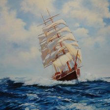 Схема вышивки «парусник»