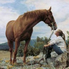 девушка и лошадь