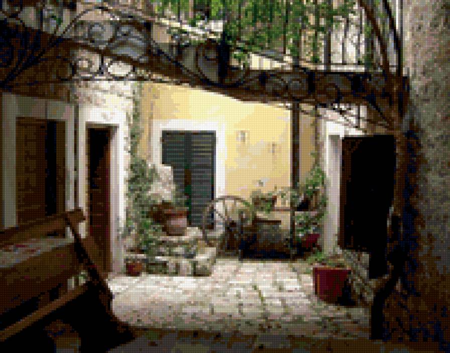 Дворик - улица, город, лето, дворик - предпросмотр