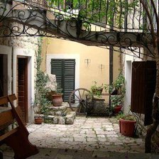 Схема вышивки «Дворик»