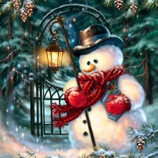 Схема вышивки «снеговик»