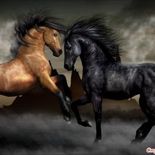 Схема вышивки «Лошади»