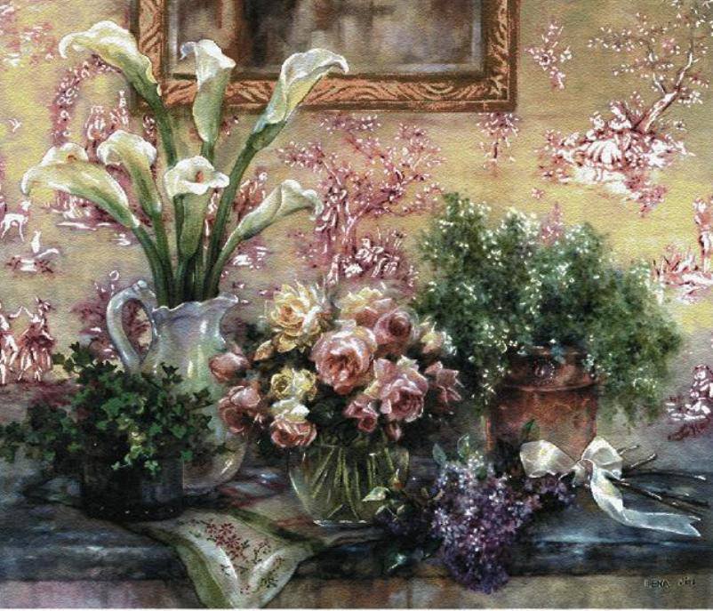 цветы на столе - цветы, интерьер - оригинал