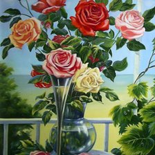 Схема вышивки «розы на столе»