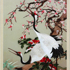 Схема вышивки «журавли»