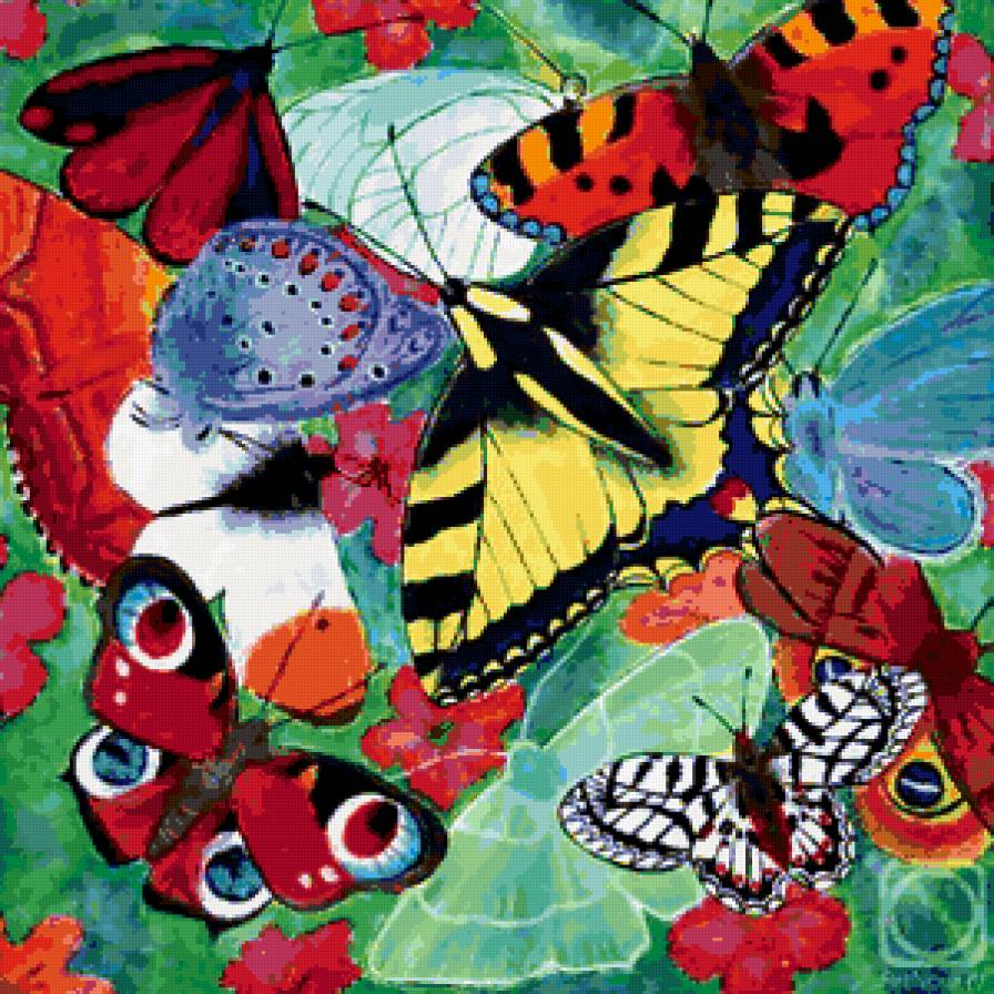 подушка - бабочки, подушка - предпросмотр