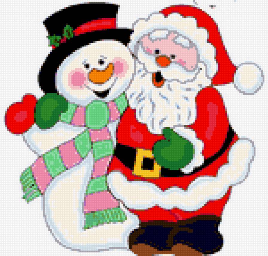 дед мороз и снеговик - новый год - предпросмотр