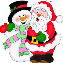 Схема вышивки «дед мороз и снеговик»