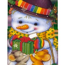 Схема вышивки «Снеговик»