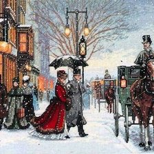 Схема вышивки «Зимняя прогулка»