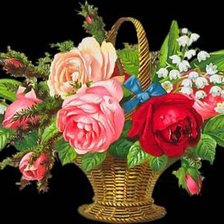 Схема вышивки «корзинка с цветами»