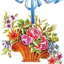 Схема вышивки «корзинка с цветами»