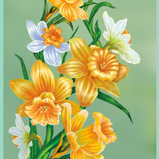 Схема вышивки «нарциссы»