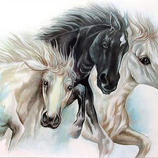 Схема вышивки «Лошади»