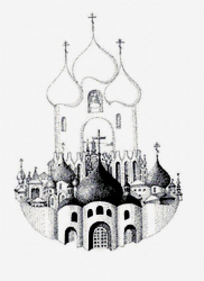 вся Русь - религия, храмы, монохром, здания - предпросмотр