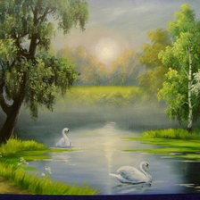 Схема вышивки «Лесное озеро»