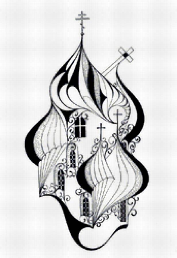 кружева - религия, здания, монохром, храм - предпросмотр