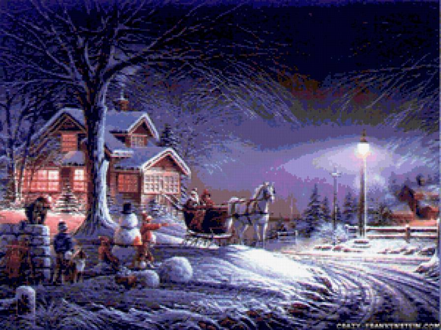 рождественская ночь - зима, ночь, рождество - предпросмотр