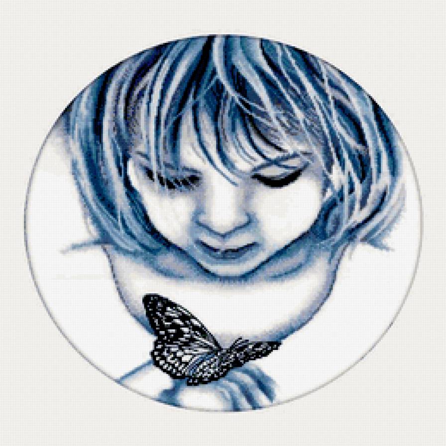 №171697 - бабочка, ребенок, девочка - предпросмотр