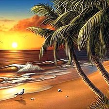 Схема вышивки «Тропический остров»