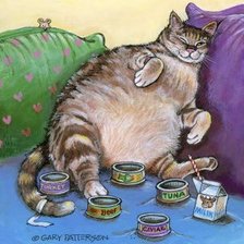 Схема вышивки «Кот обжора! На подушку»