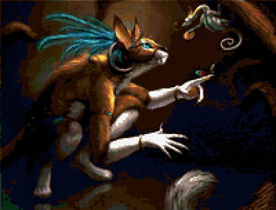 Женщина кошка. - картина, кошка, психоделика, животные, кот - предпросмотр