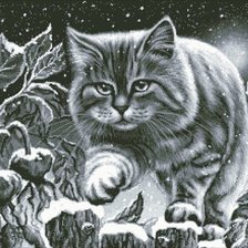 Схема вышивки «кот»