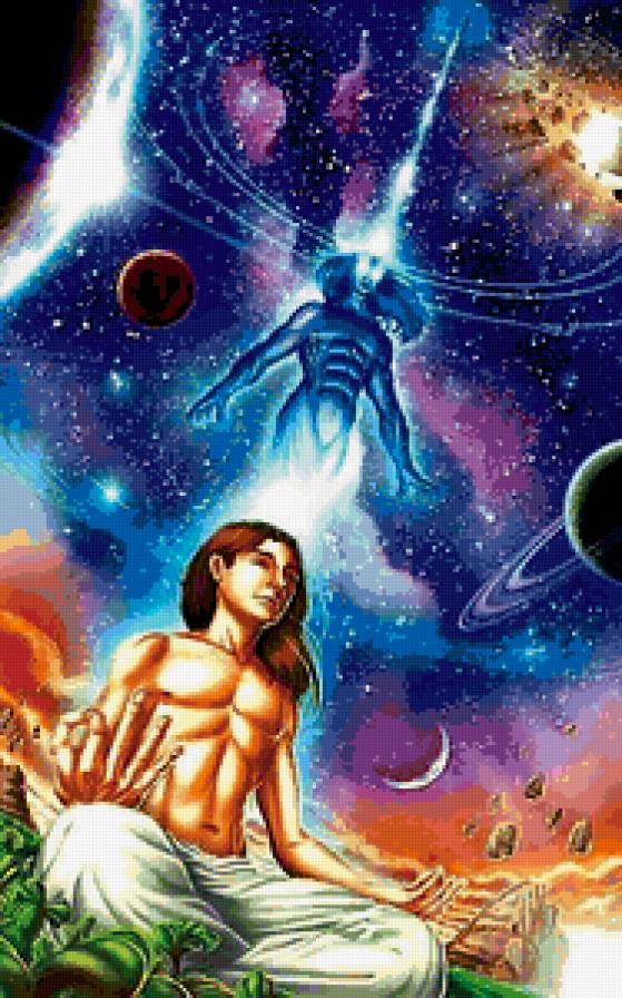 Человек - абстакция, фантастика, космос, мышление, просветление, душа - предпросмотр