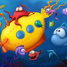 Схема вышивки «Желтая подводная лодка»