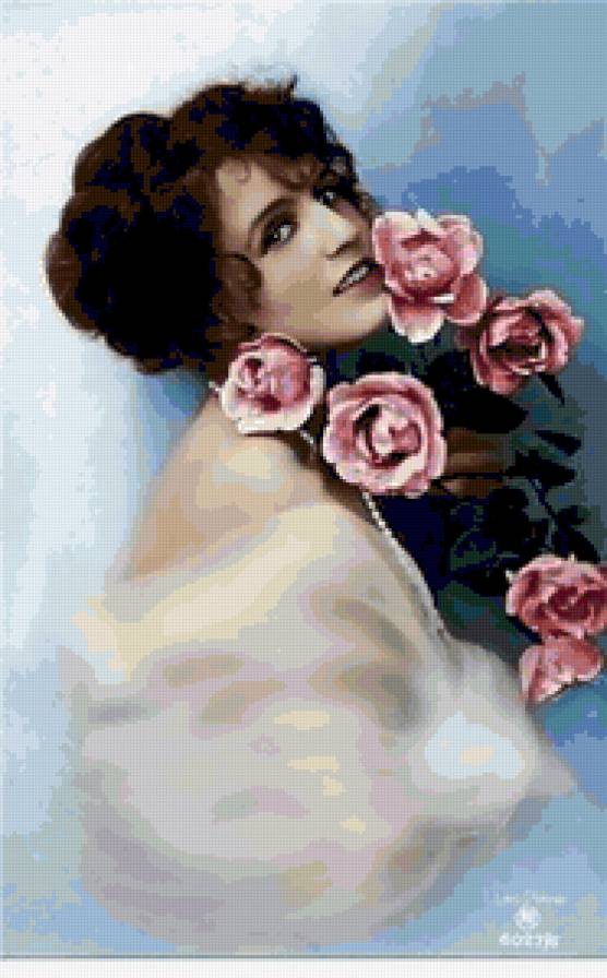 Серия "Портрет" - девушка, цветы, розы - предпросмотр