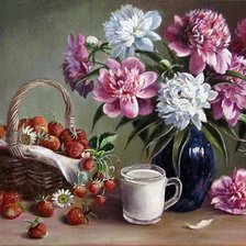 Схема вышивки «пионы»