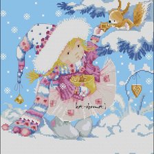 Схема вышивки «зимняя девочка»