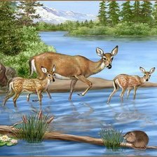 Схема вышивки «Олени»