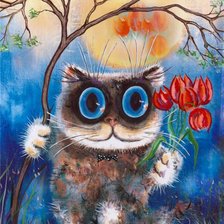 Схема вышивки «кот»