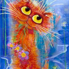 Схема вышивки «кошка»