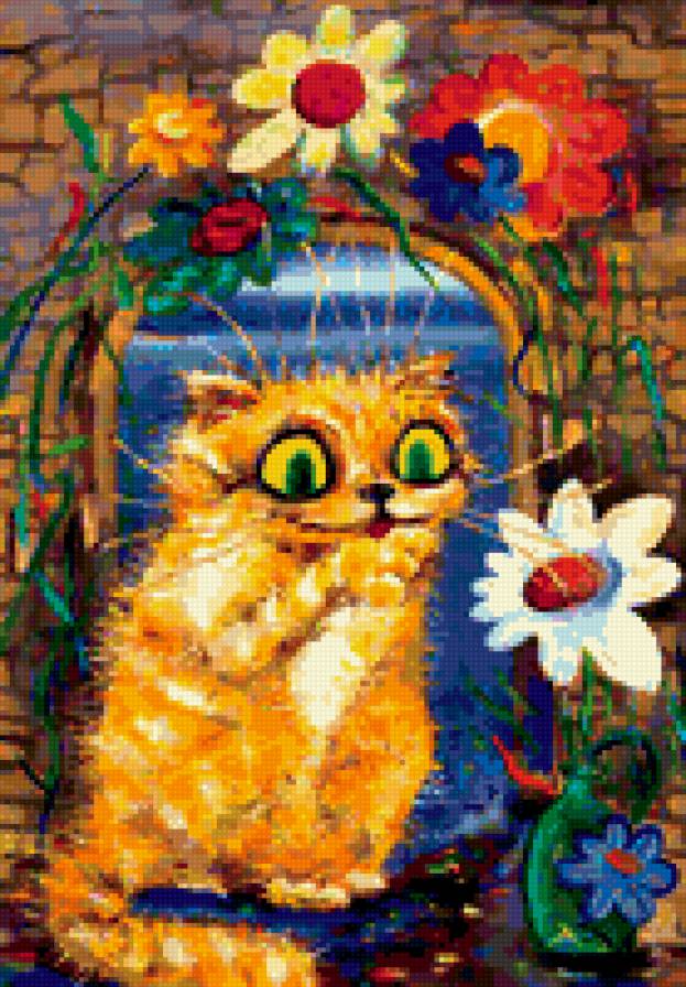 кошка - цветы..., кошка, кот - предпросмотр