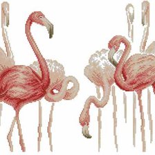 Схема вышивки «фламинго»