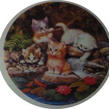 Схема вышивки «Котята с рыбками»