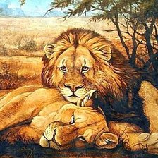 Схема вышивки «Львы»