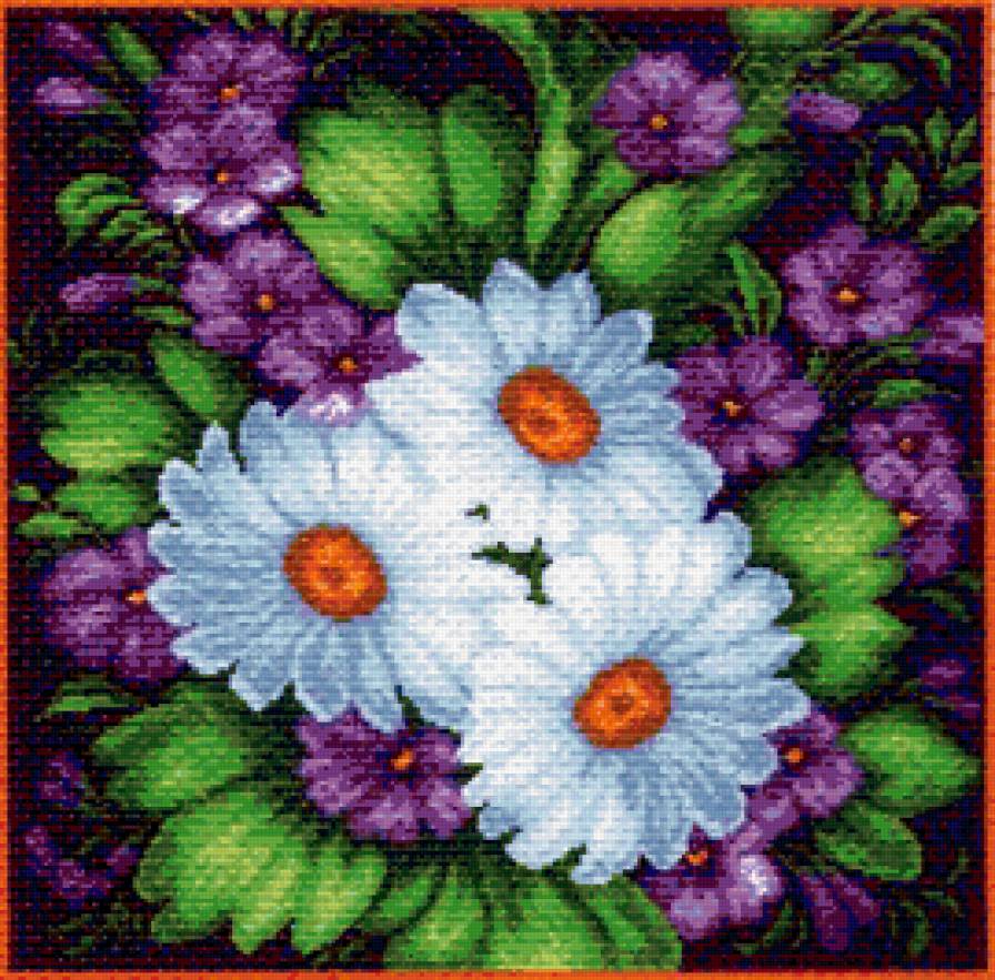 №173178 - ромашки, подушка, цветы - предпросмотр