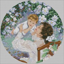 Схема вышивки «Мама с ребёнком»