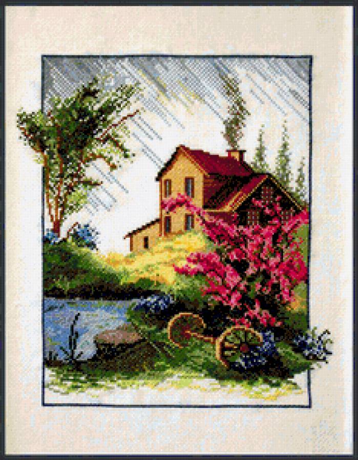 домик - дом, природа, озеро - предпросмотр