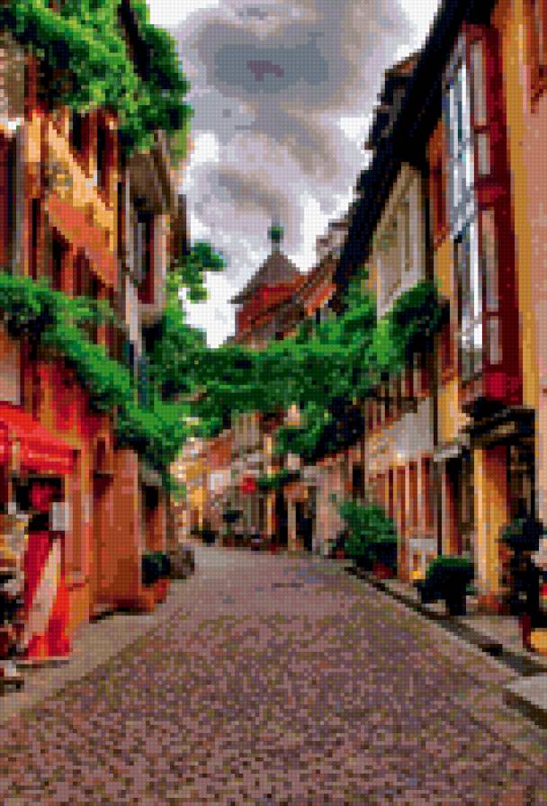 Тихая улочка - художник, природа, пейзаж, город, улица, красота - предпросмотр